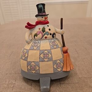 Jim Shore Snowman Stocking Hanger Figurine Original Box (1)